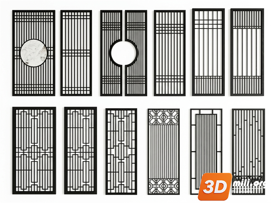 Folding screen Skp Files 
